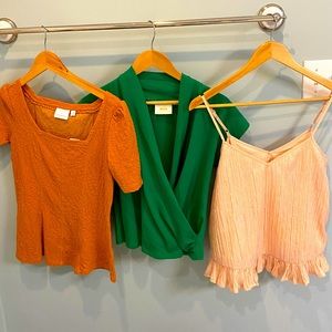 3 NWT Anthropologie tops- size XS & 2